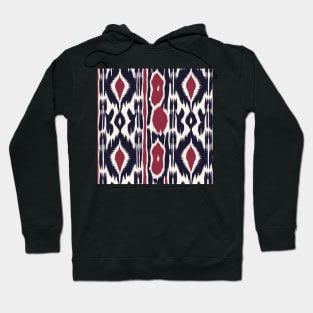 Maroon and black Ikat Pattern Hoodie